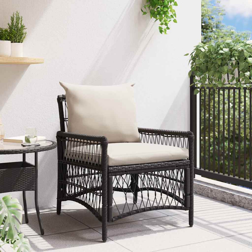 Gartenstuhl Schwarz 60 x 70 x 78 cm Poly-Rattan